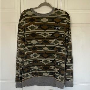 Vans Men's Multicolor Geometric Crewneck Sweatshirt Sz L